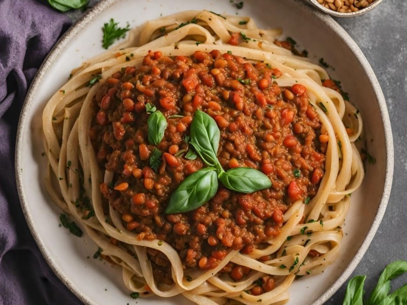 Köstliche vegane Auberginen-Linsen-Bolognese: Eine herzliche Einladung zum&nbsp;Genießen